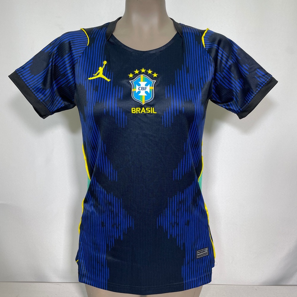 Brazil CBF 2026 World Cup Jordan Dri-FIT Navy Soccer Away Jersey Women's MEDIUM